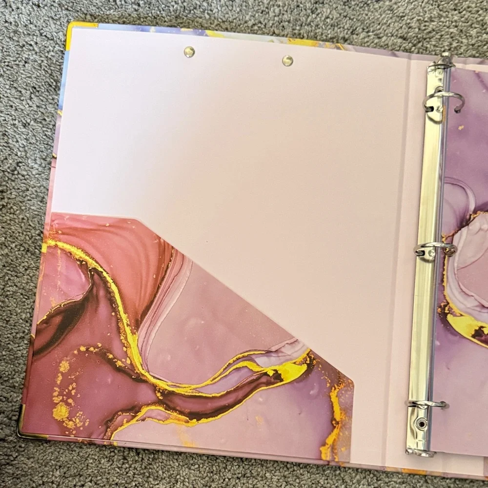 Abstract Marble Clipboard with Gold Accents